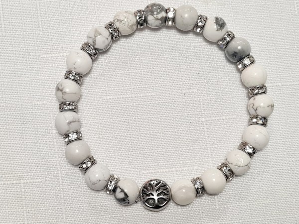 Bracelet howlite blanche